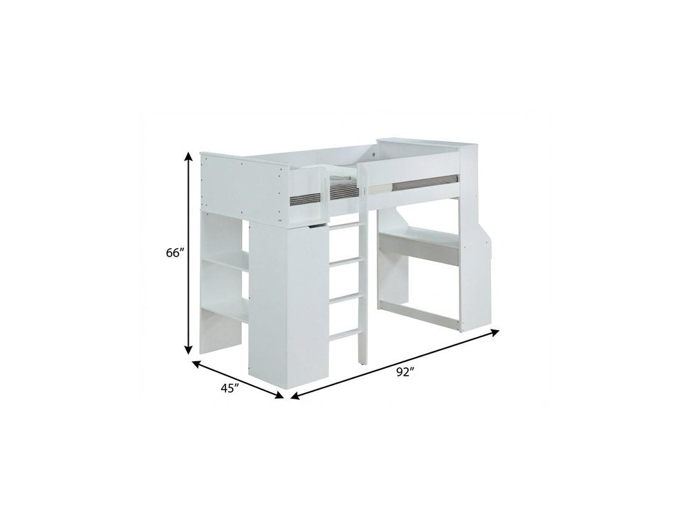 Wood Twin Loft Bed With No