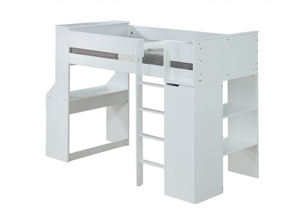 Wood Twin Loft Bed With No