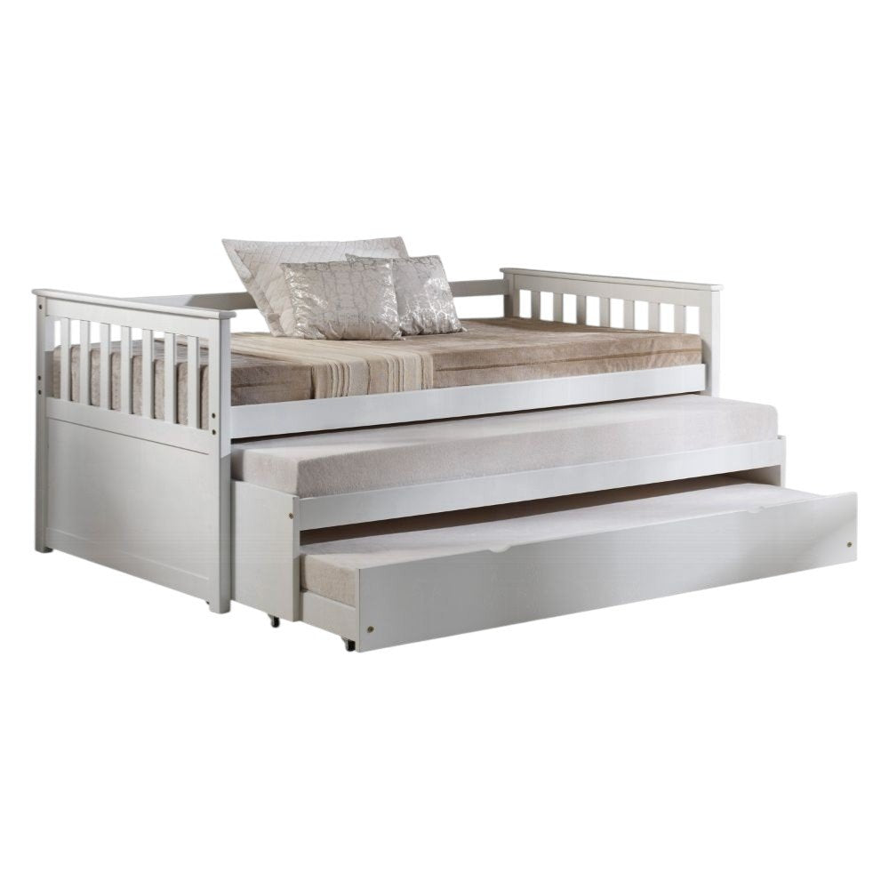 Gray and Brown Wood Twin Bed Frame With Trundle