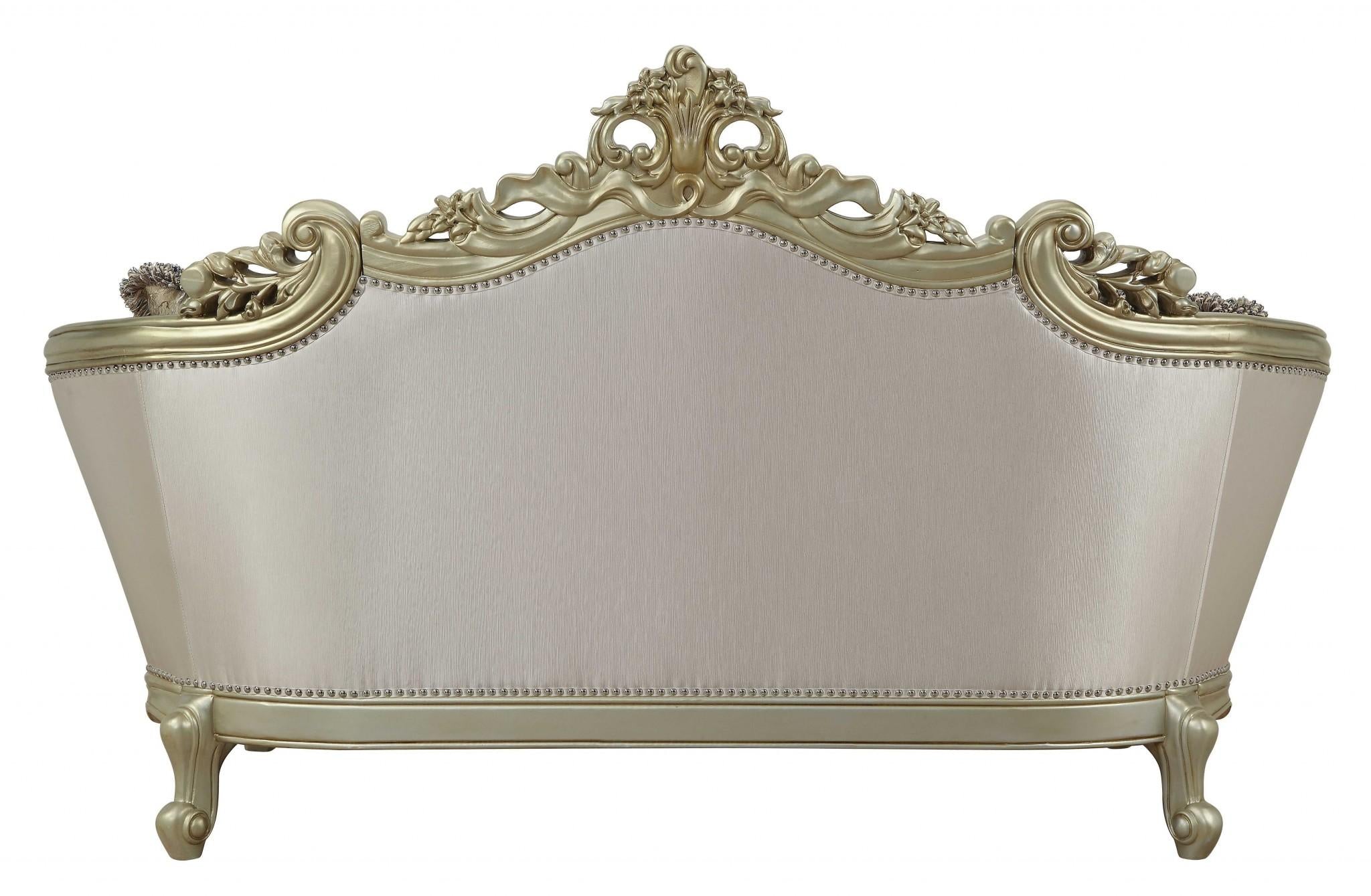 78" Gold Floral Loveseat and Toss Pillows