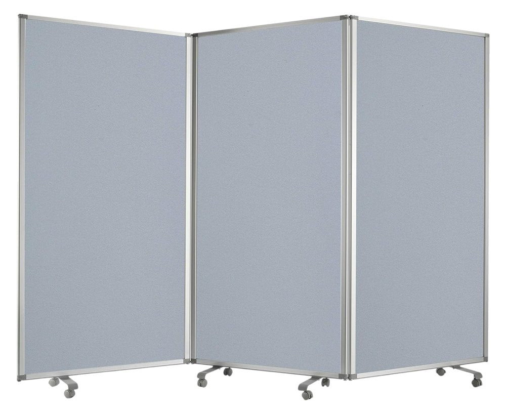71" Gray Iron Folding Three Panel Screen Room Divider