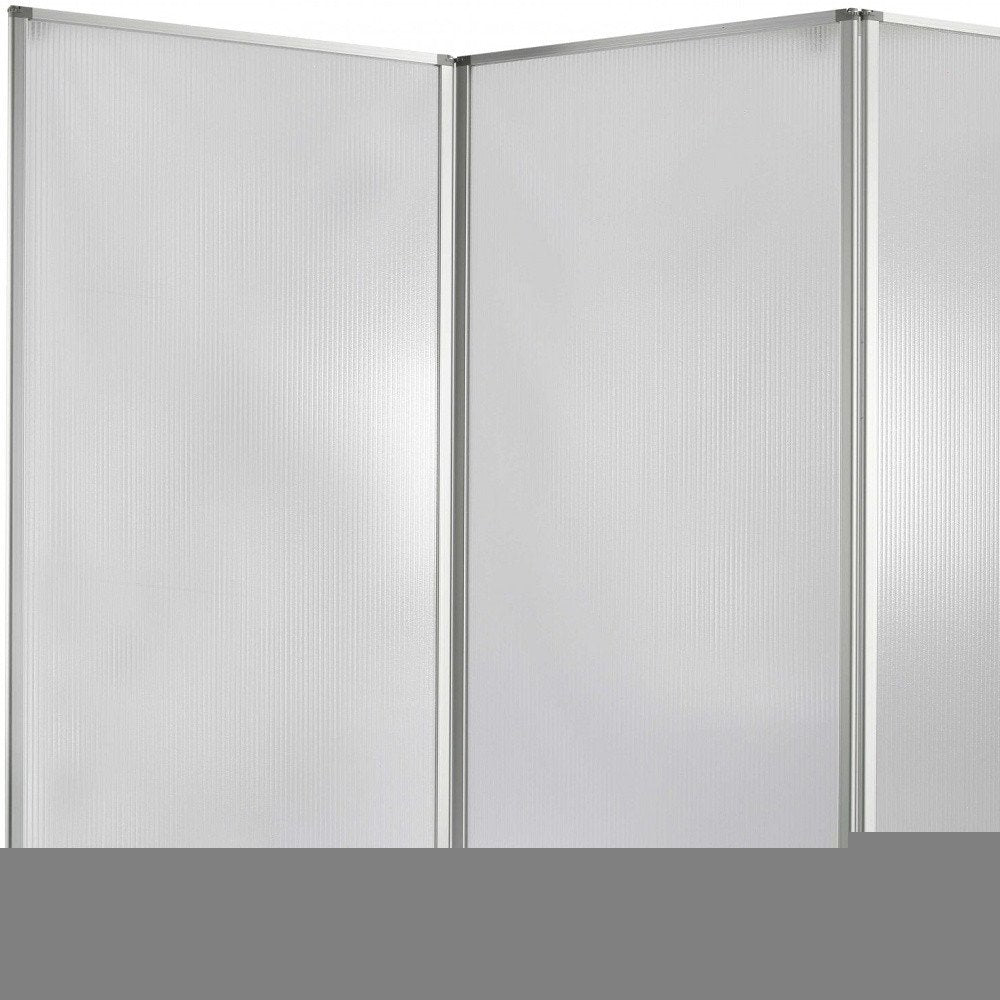 71" White Iron Folding Three Panel Screen Room Divider