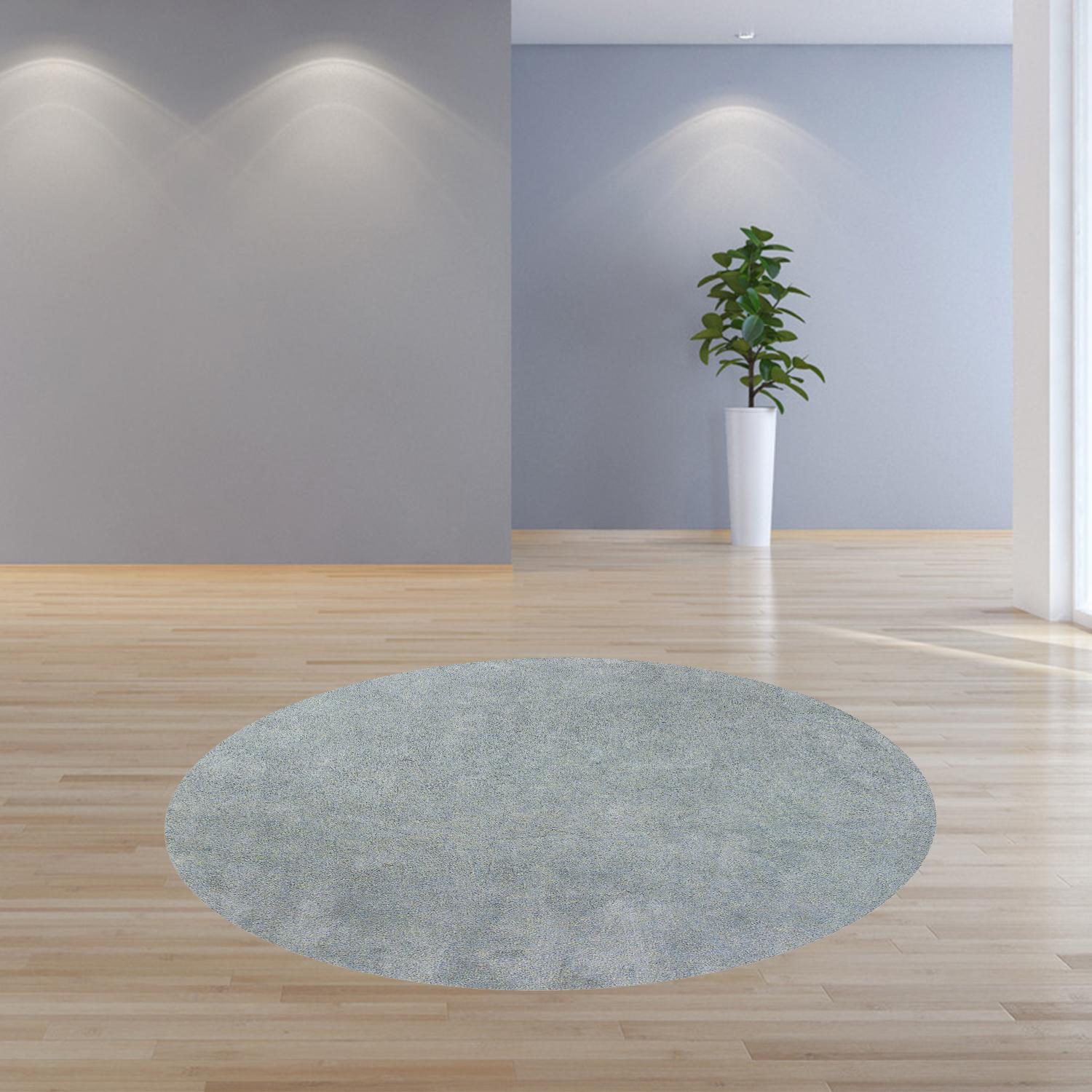 8' Blue Hand Woven Round Rug