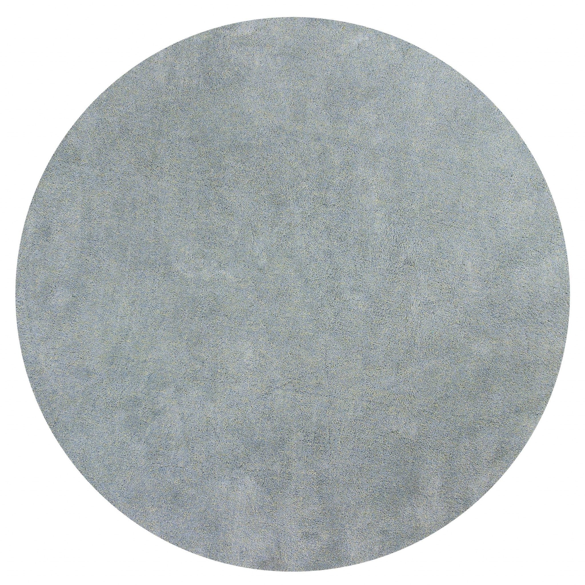 8' Blue Hand Woven Round Rug