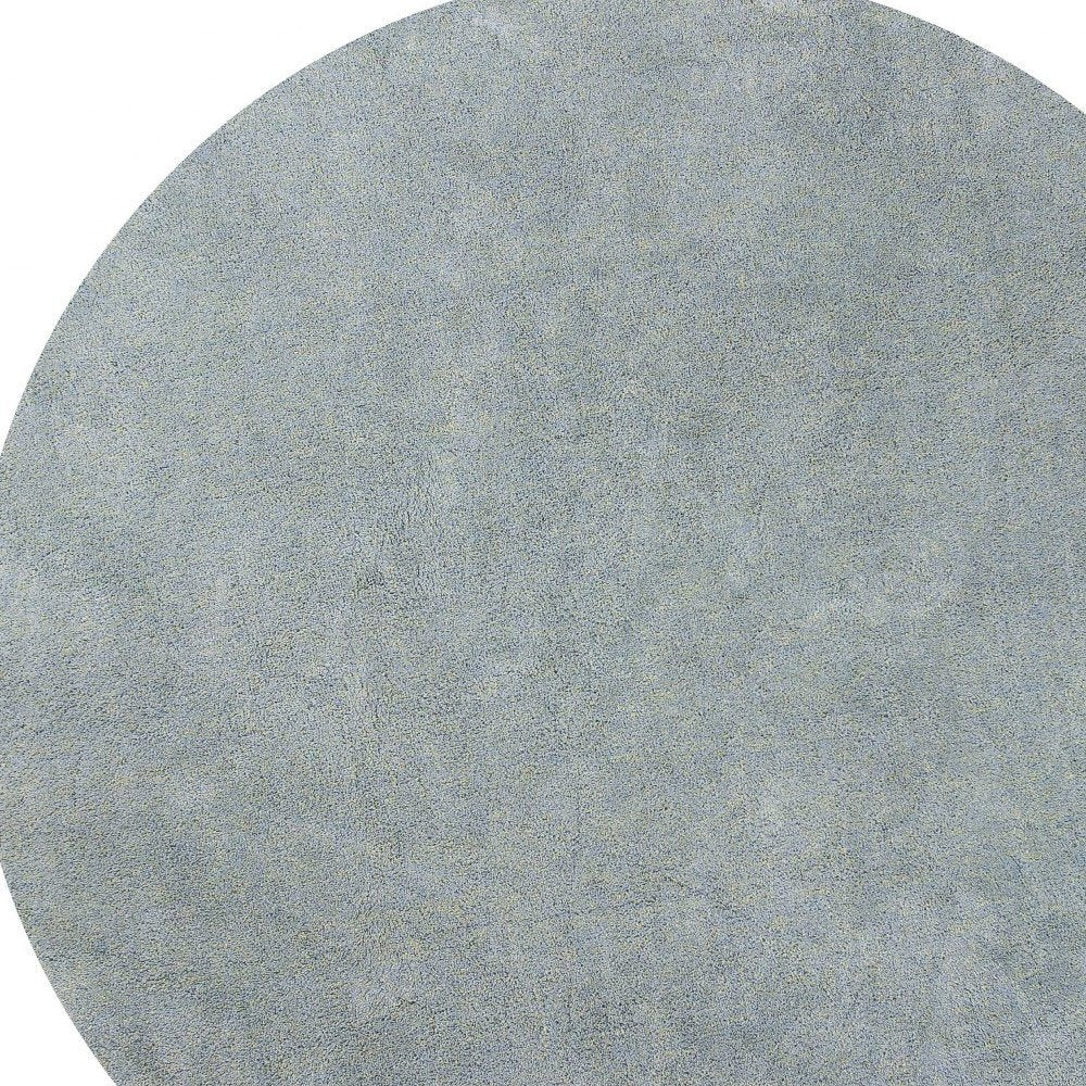 8' Blue Hand Woven Round Rug