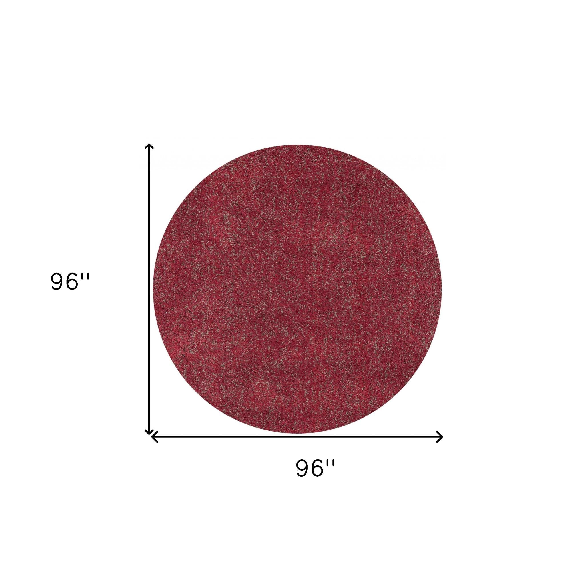 8' Red Hand Woven Round Rug