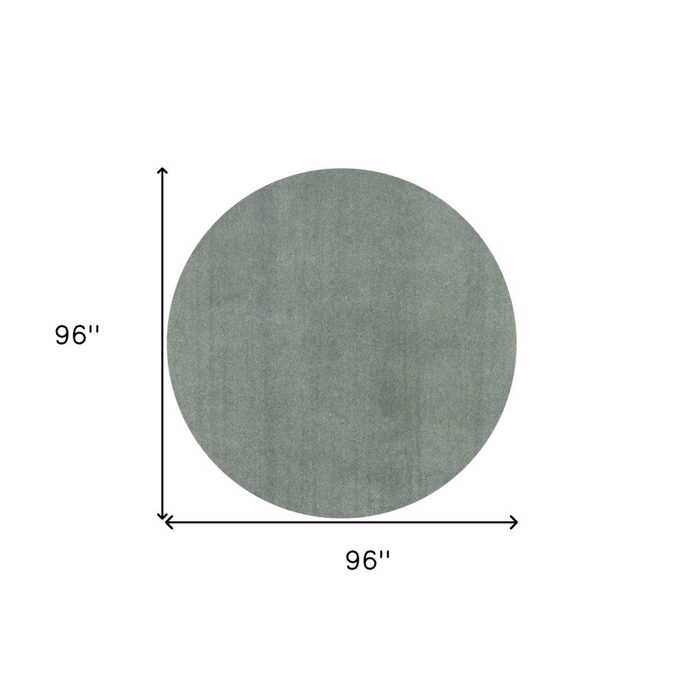 8' Slate Blue Hand Woven Round Rug