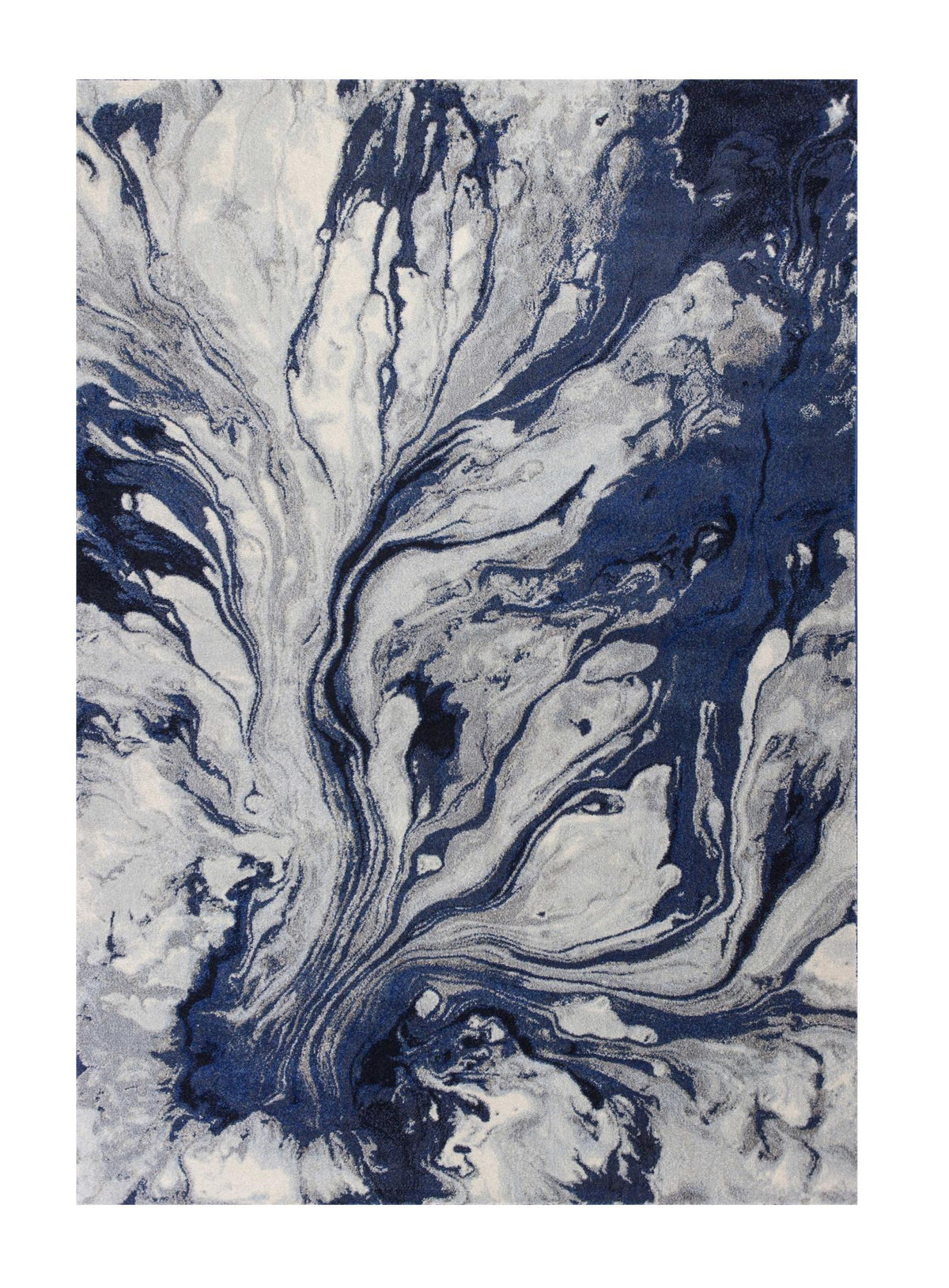7' X 10' Blue Gray And Ivory Abstract Area Rug