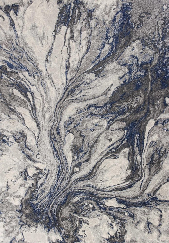 8' X 11' Blue And Gray Abstract Area Rug