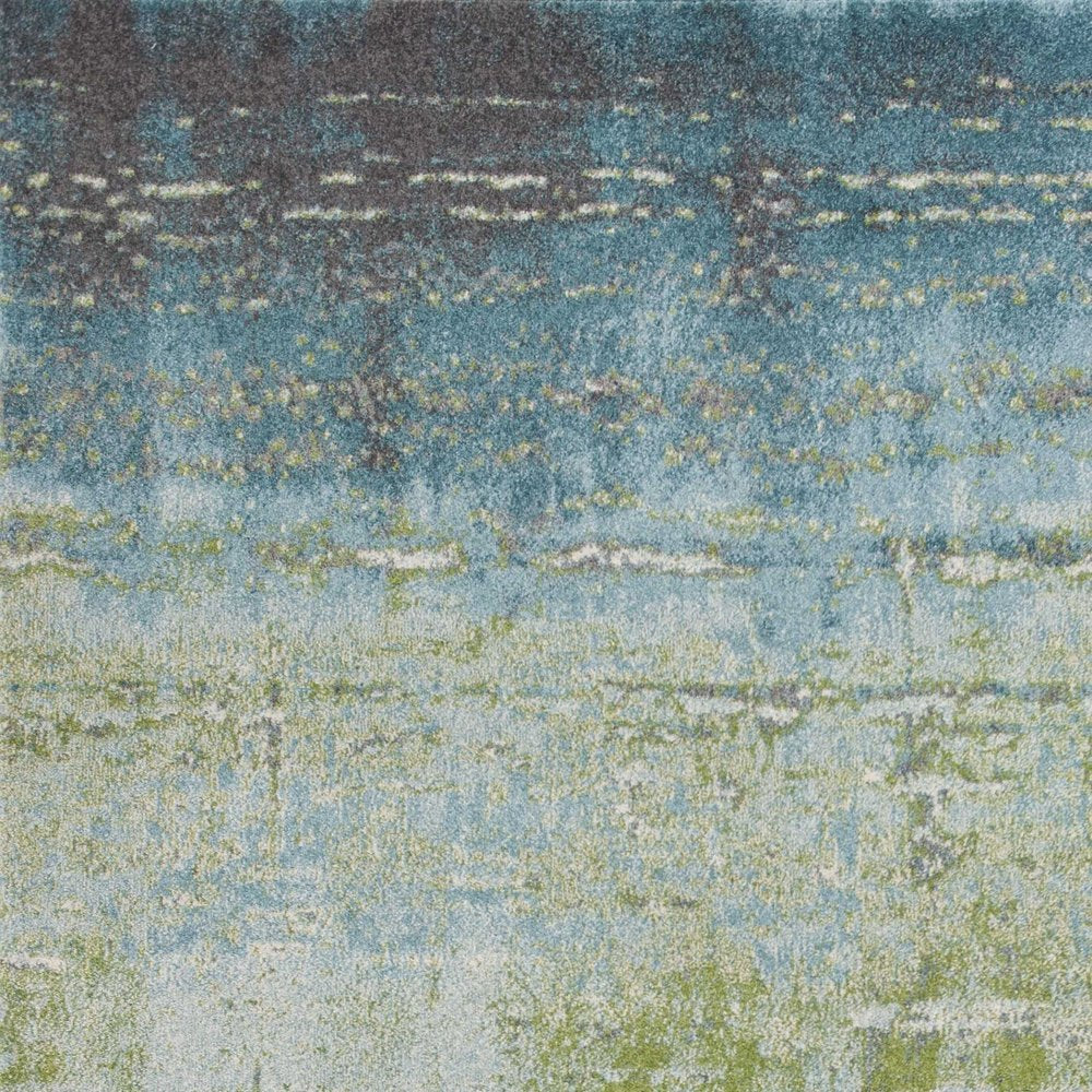 7' X 10' Blue and Green Area Rug