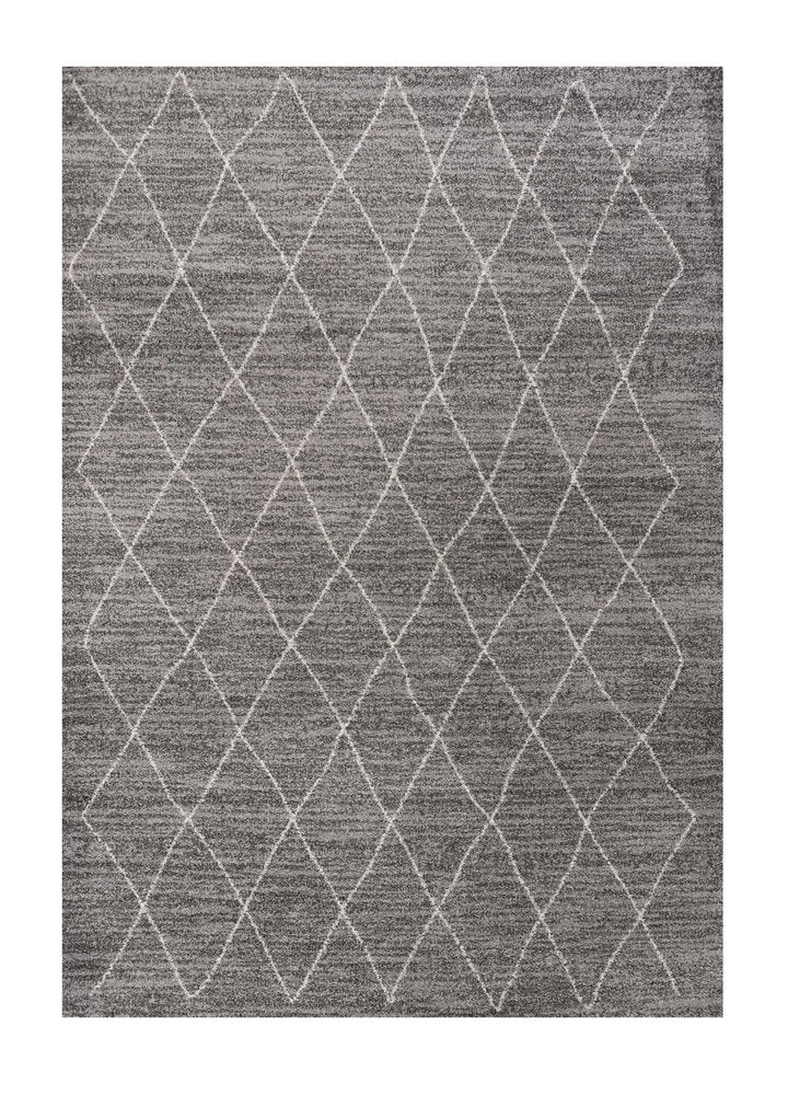 8' X 11' Gray And Ivory Geometric Area Rug