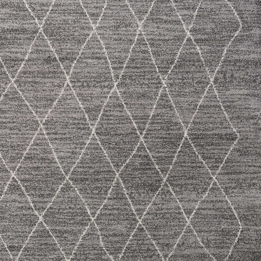 8' X 11' Gray And Ivory Geometric Area Rug