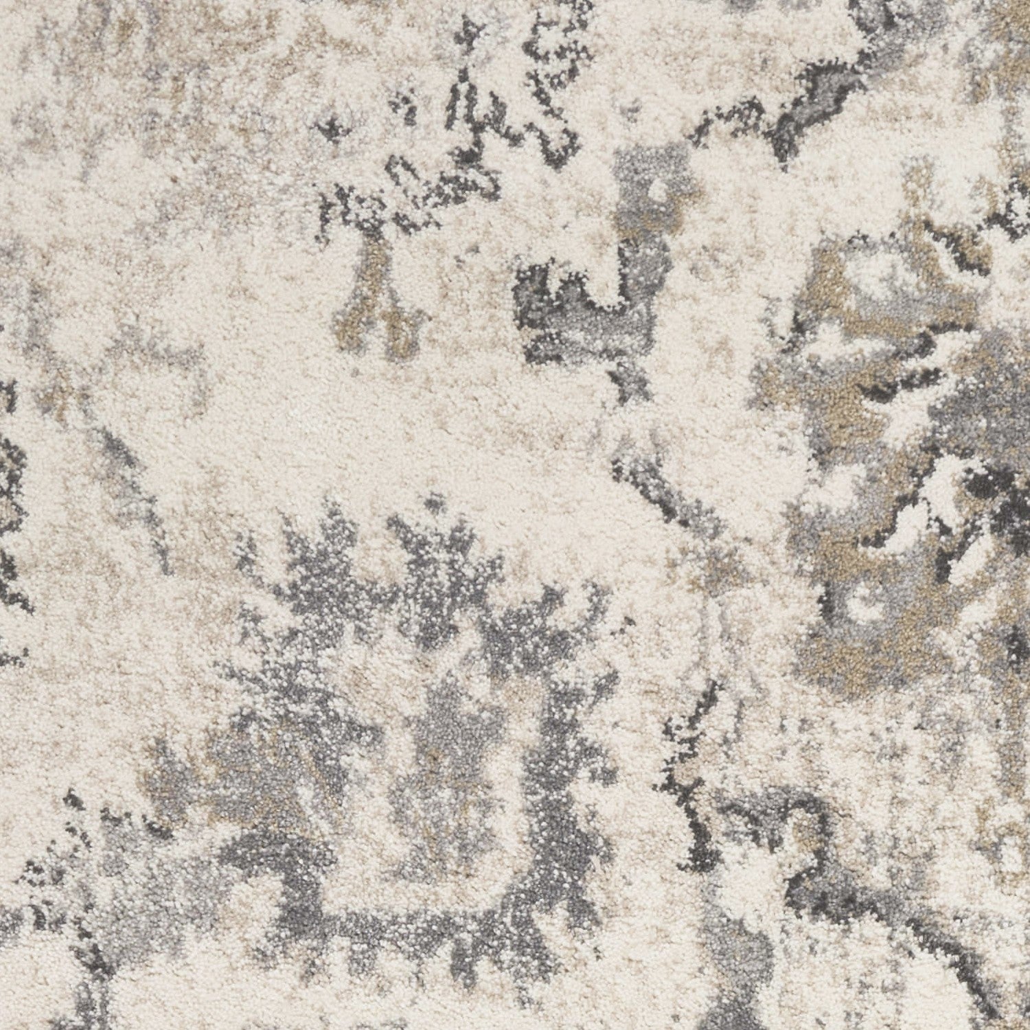 8' X 10' Ivory And Gray Floral Medallion Area Rug