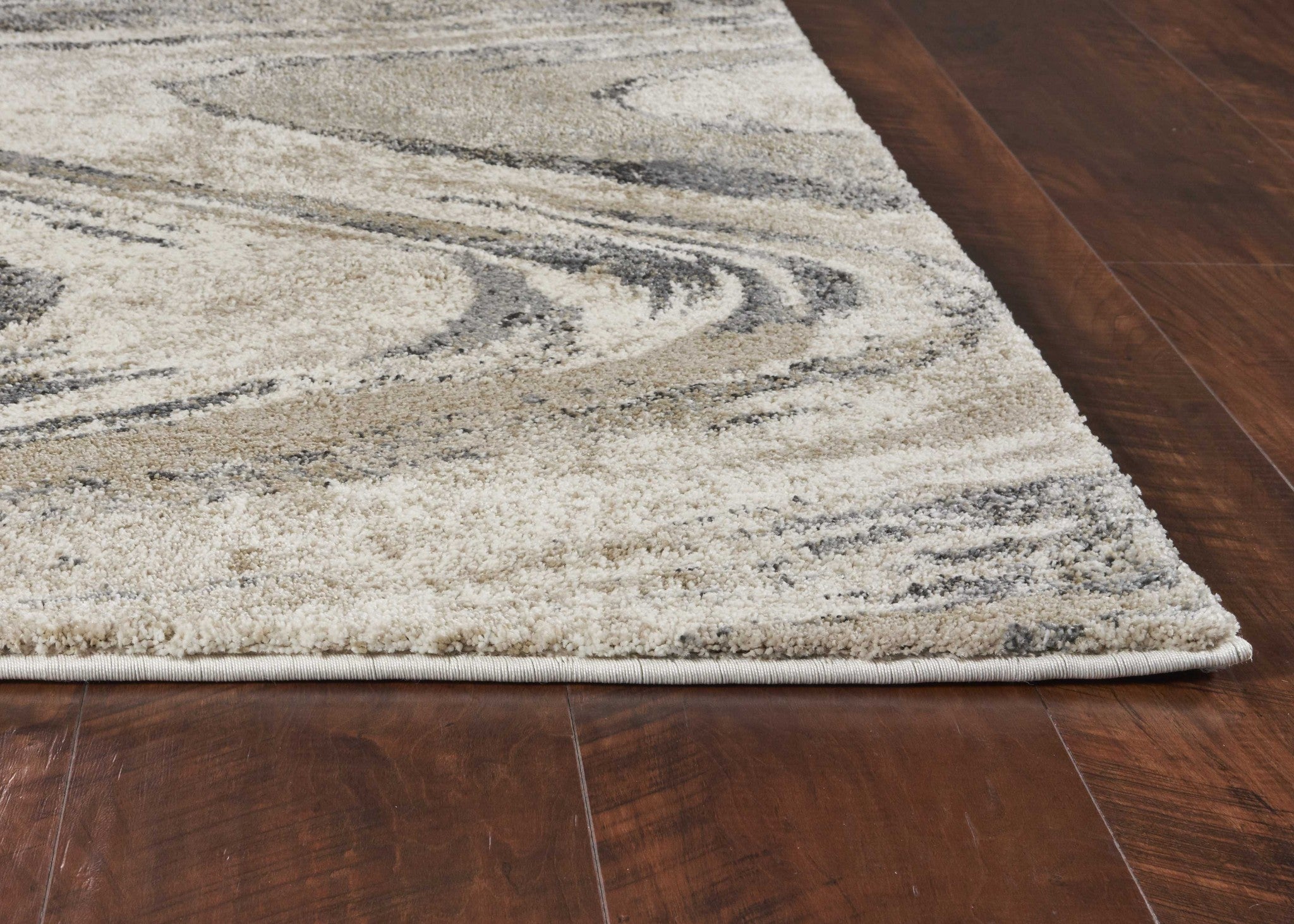 7' X 9' Gray And Tan Abstract Area Rug