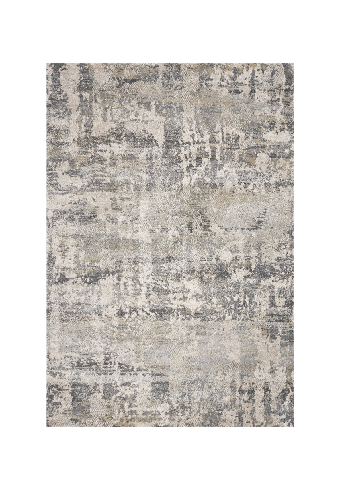 7' X 9' Gray And Tan Abstract Area Rug