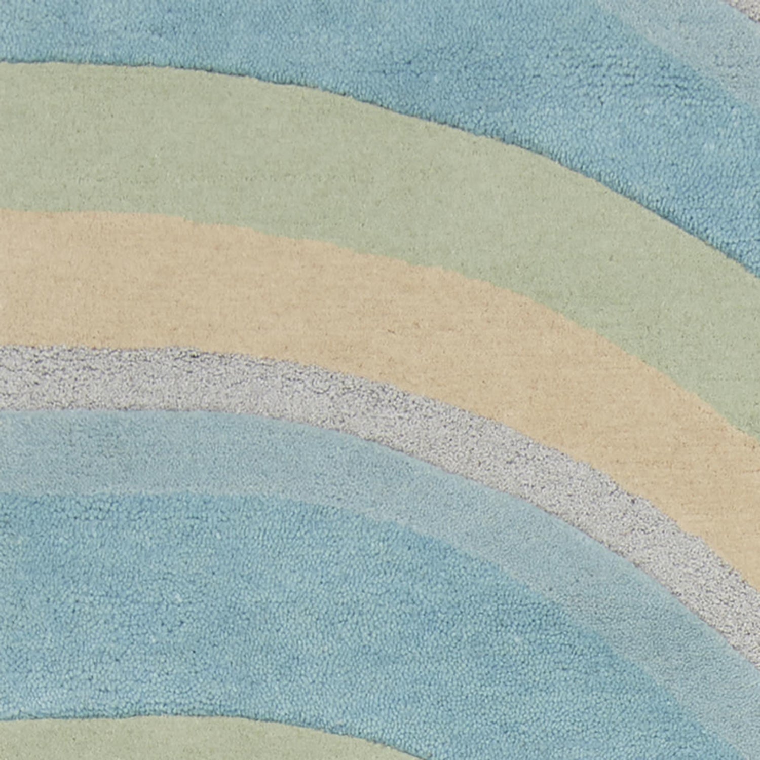 8' X 10' Blue Beige And Green Wool Abstract Hand Tufted Area Rug