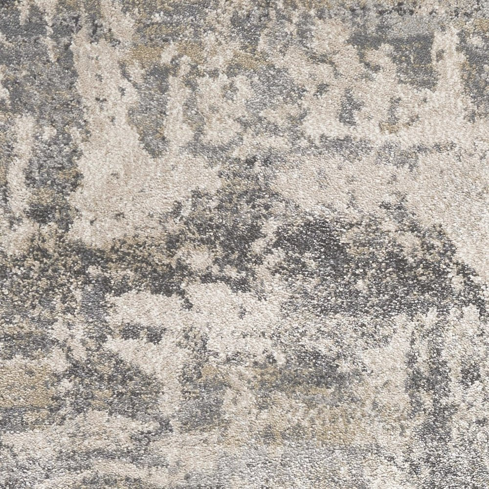 9' X 13' Gray And Tan Abstract Area Rug