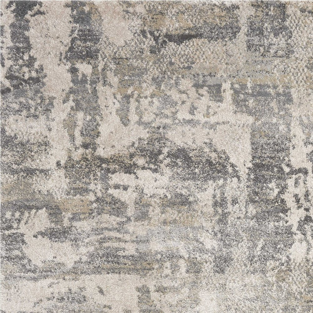 9' X 13' Gray And Tan Abstract Area Rug