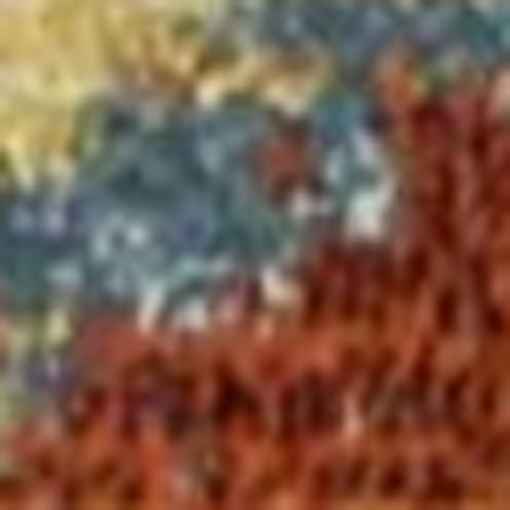 9' X 13' Blue Red And Orange Abstract Area Rug