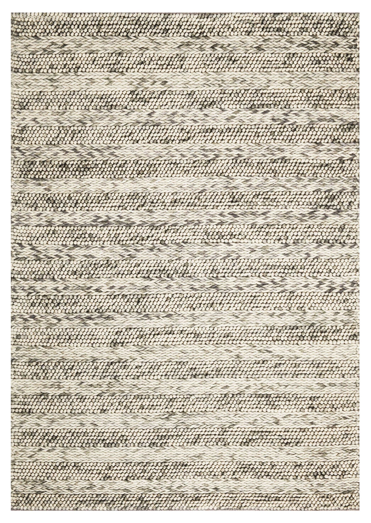 9' X 13' Wool Striped Hand Woven Area Rug