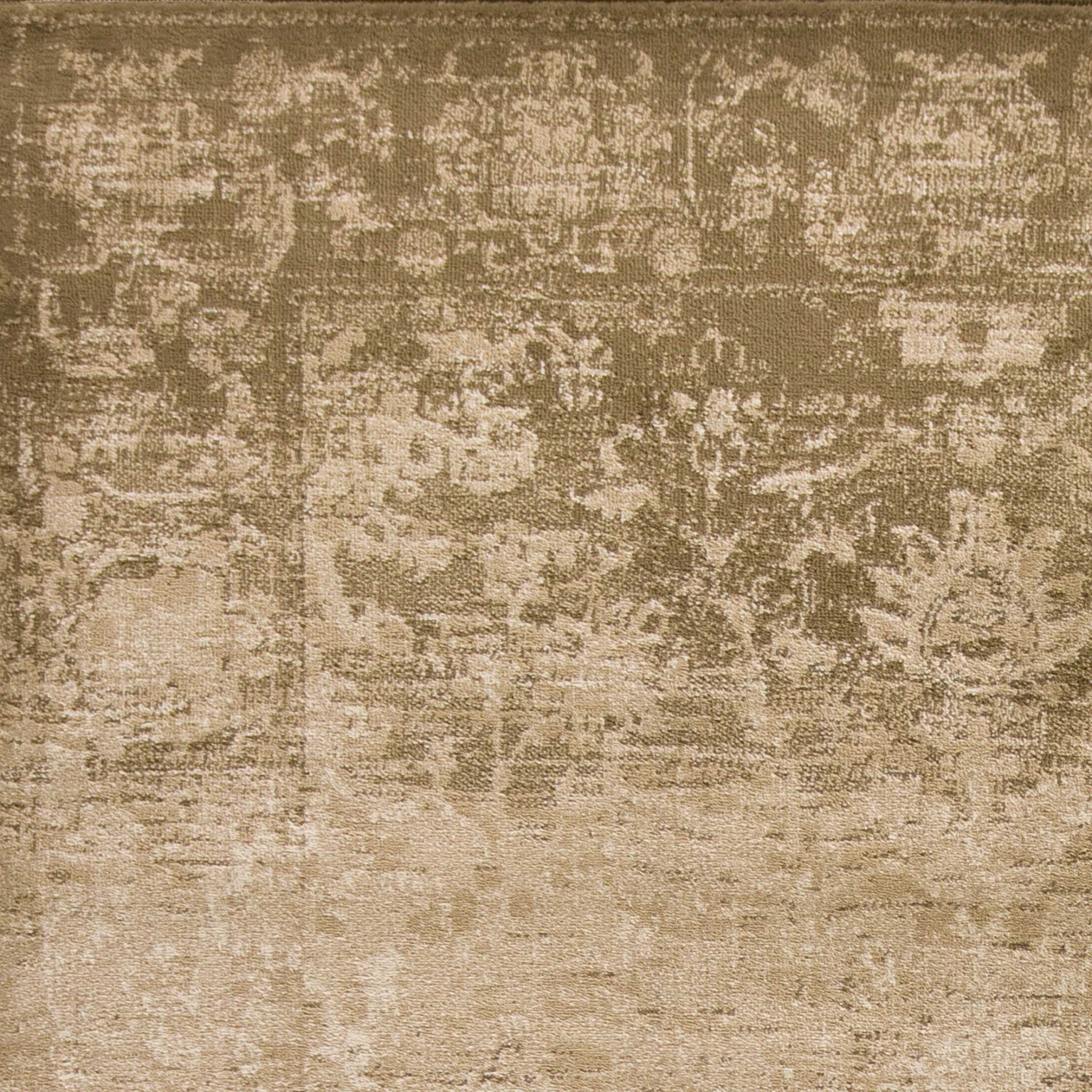 5' X 8' Beige And Tan Floral Medallion Distressed Area Rug