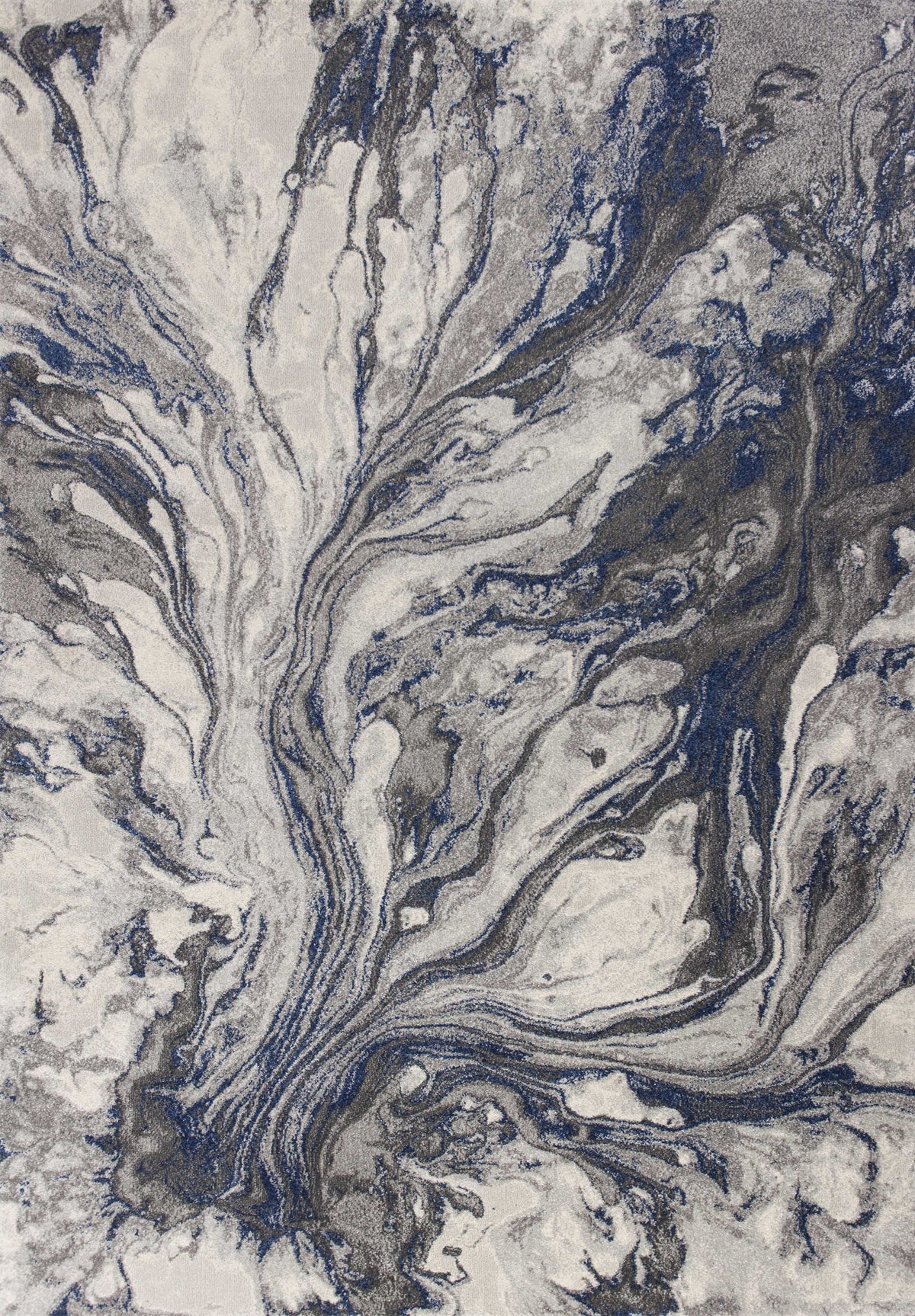 5' X 8' Blue And Gray Abstract Area Rug