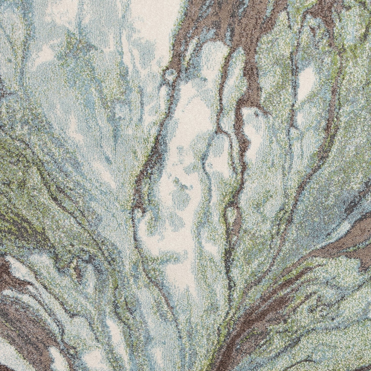5' X 8' Green And Brown Abstract Area Rug