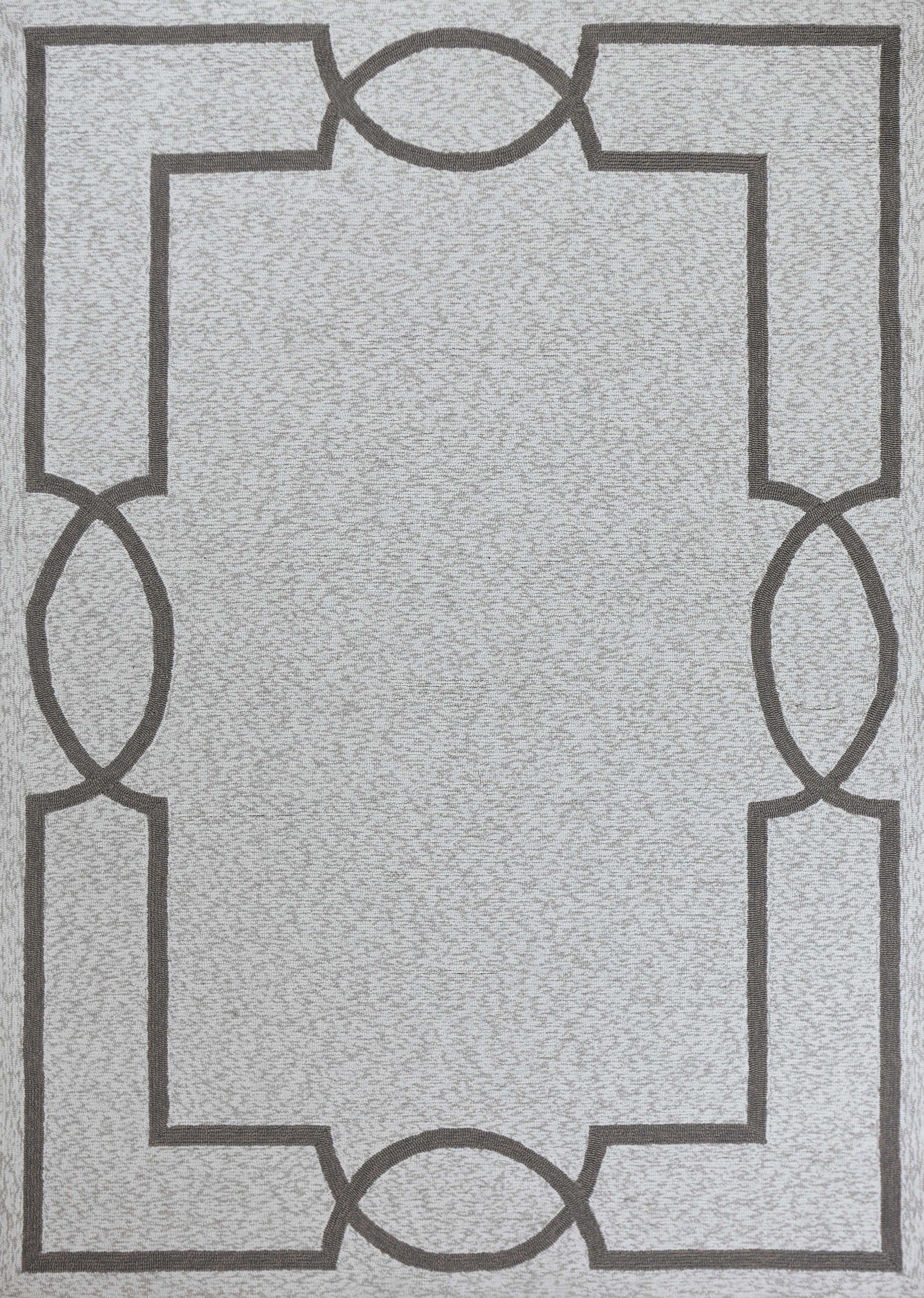 5' X 7' Ivory And Brown Geometric Handmade Indoor Outdoor Area Rug
