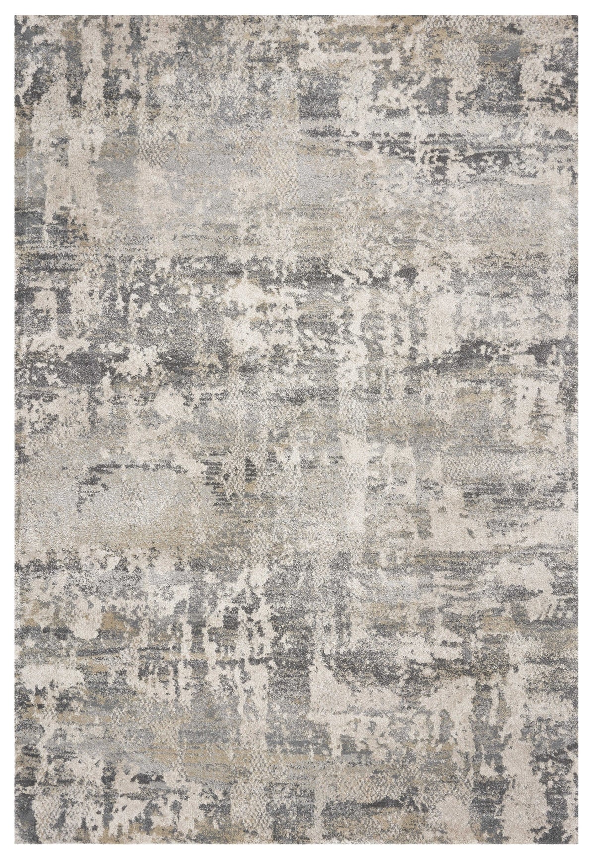 5' X 8' Gray And Tan Abstract Area Rug