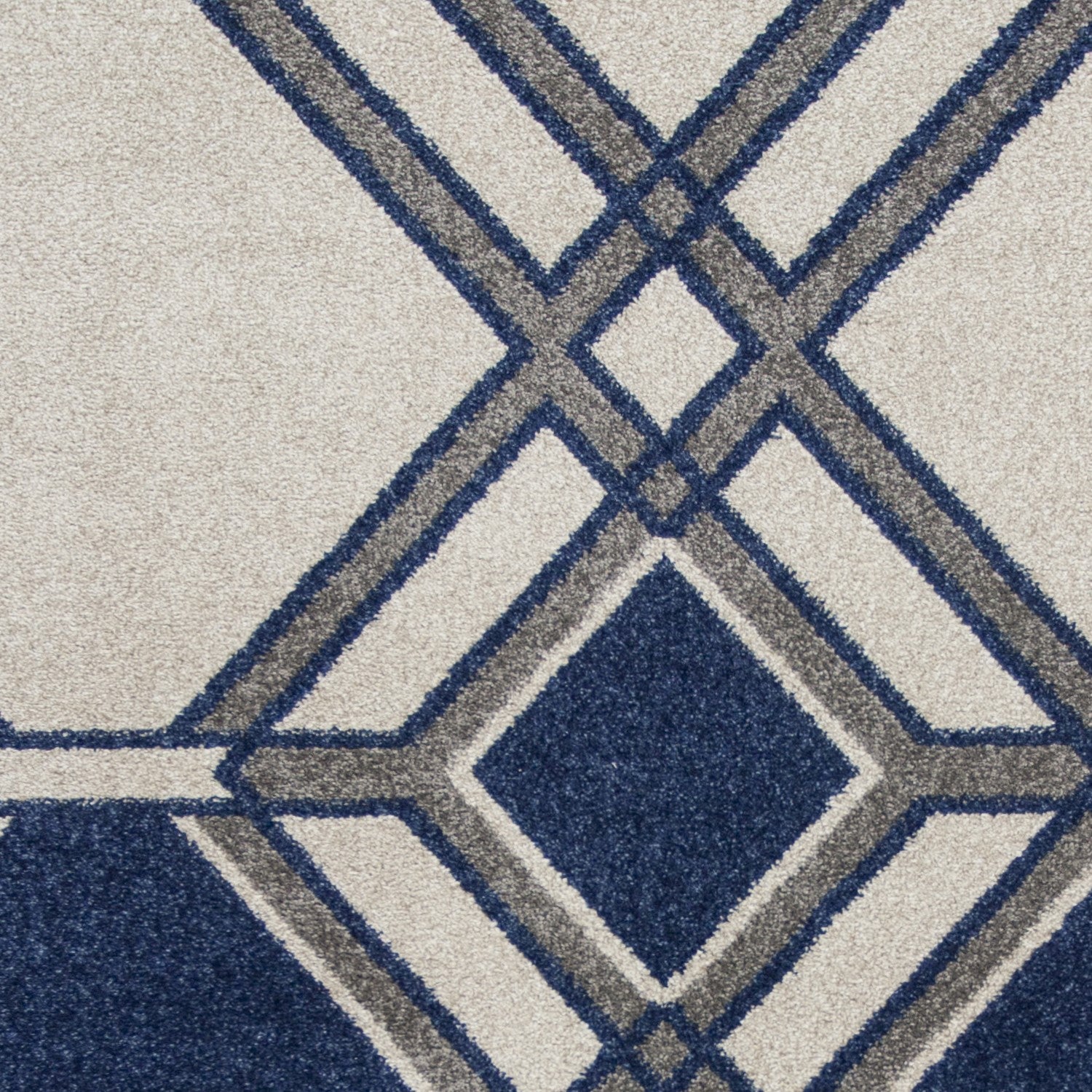 8' X 11' Blue Ivory And Gray Geometric Area Rug