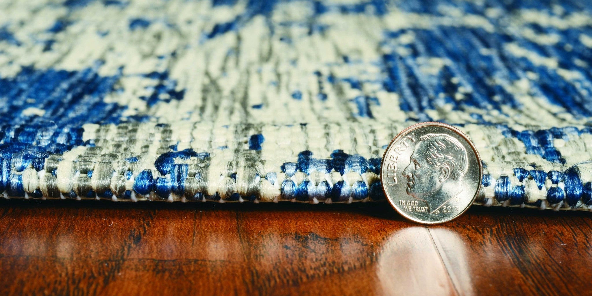3' X 4' Green And Denim Blue Abstract Area Rug
