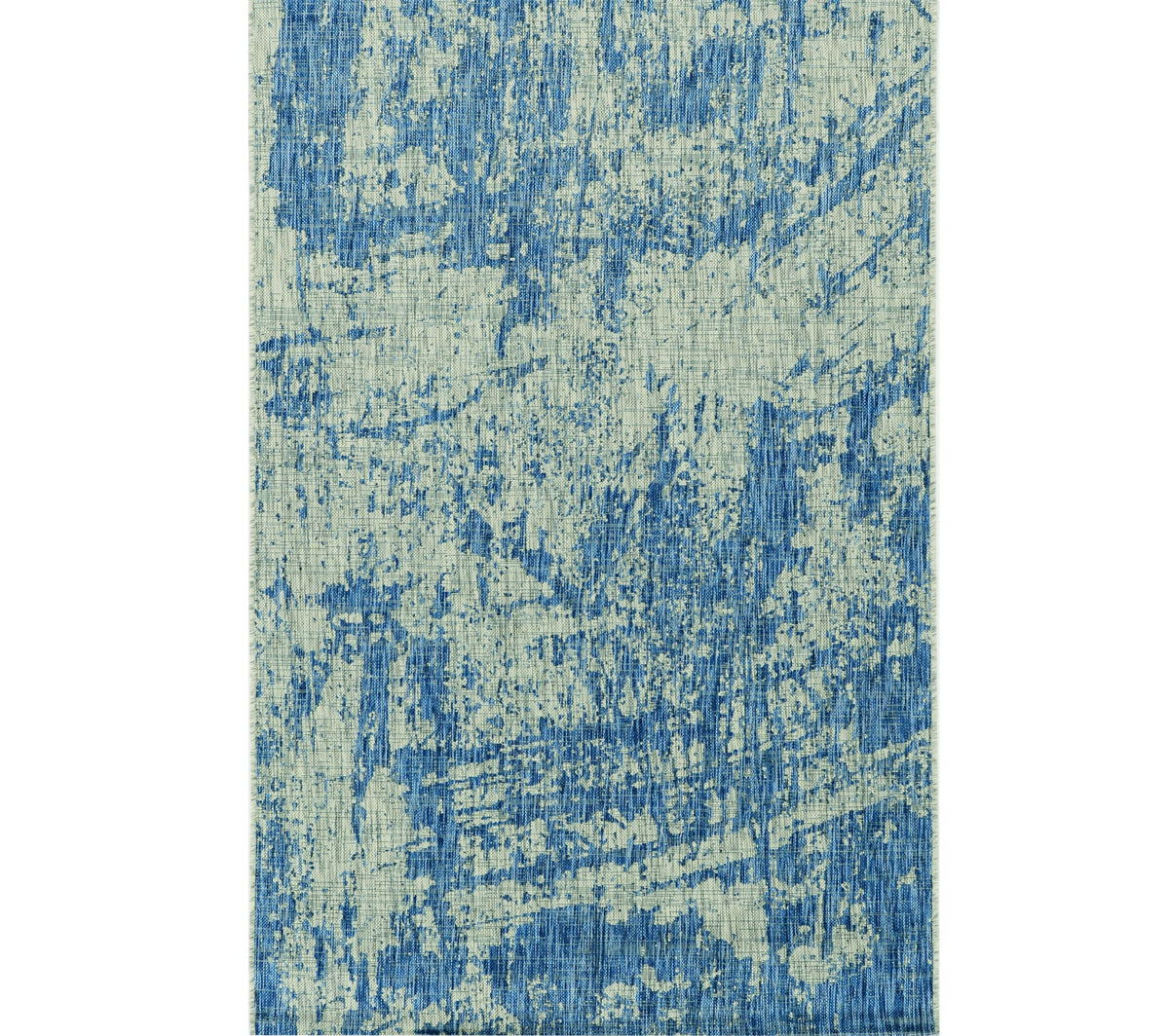 3' X 4' Green And Denim Blue Abstract Area Rug