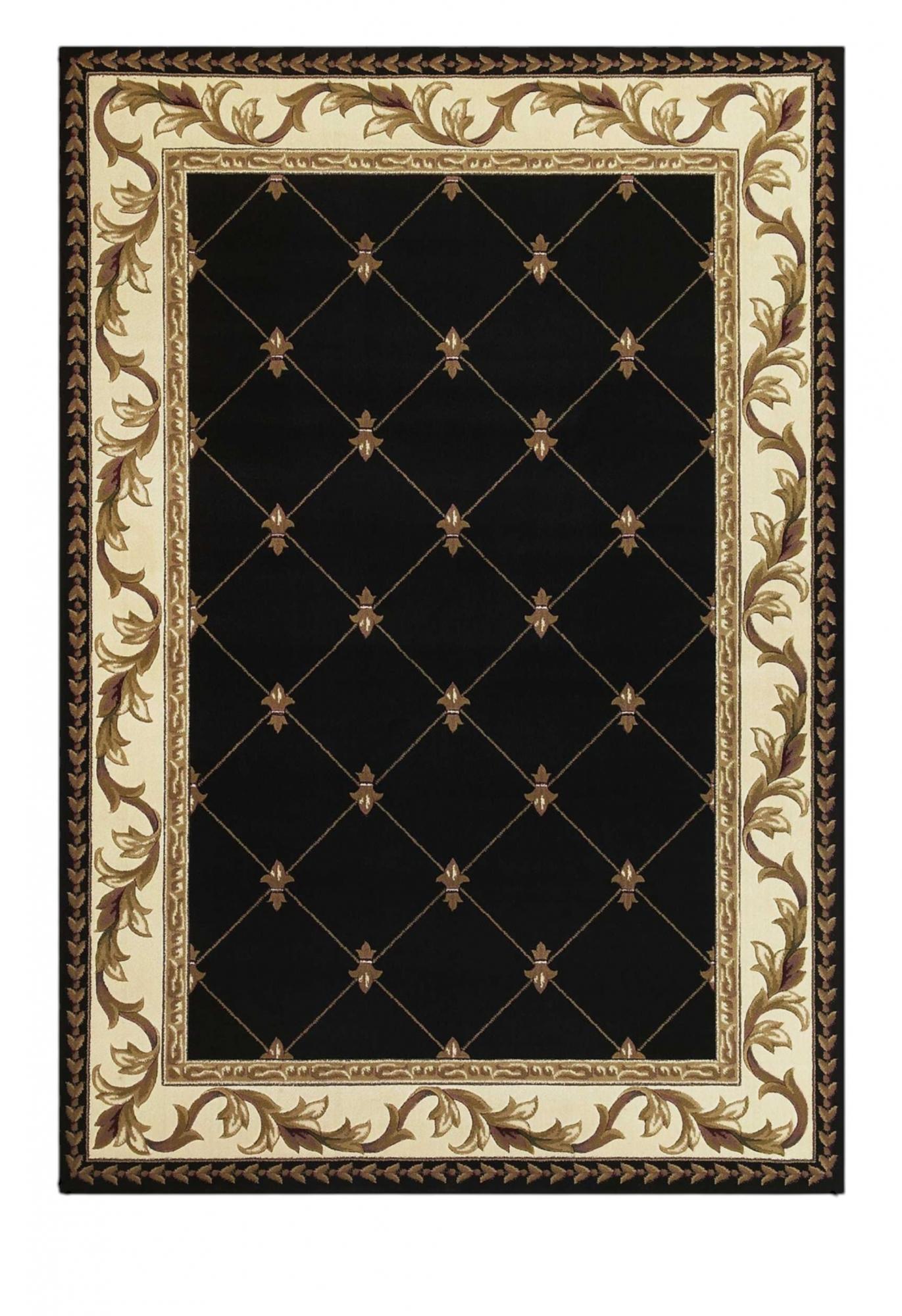 2' X 3' Brown Black And Ivory Floral Vines Area Rug