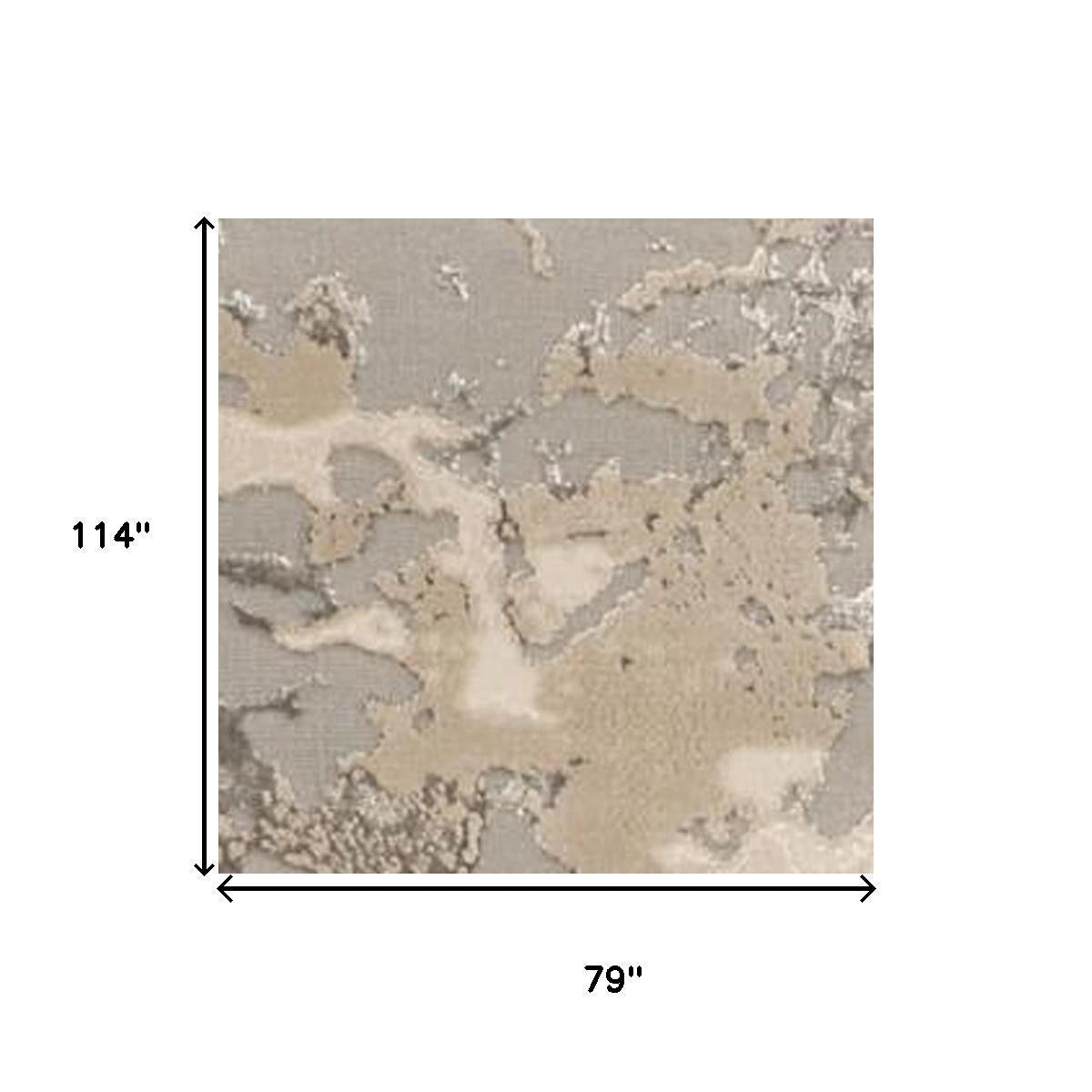 7' X 10' Sand Gray And Beige Abstract Area Rug