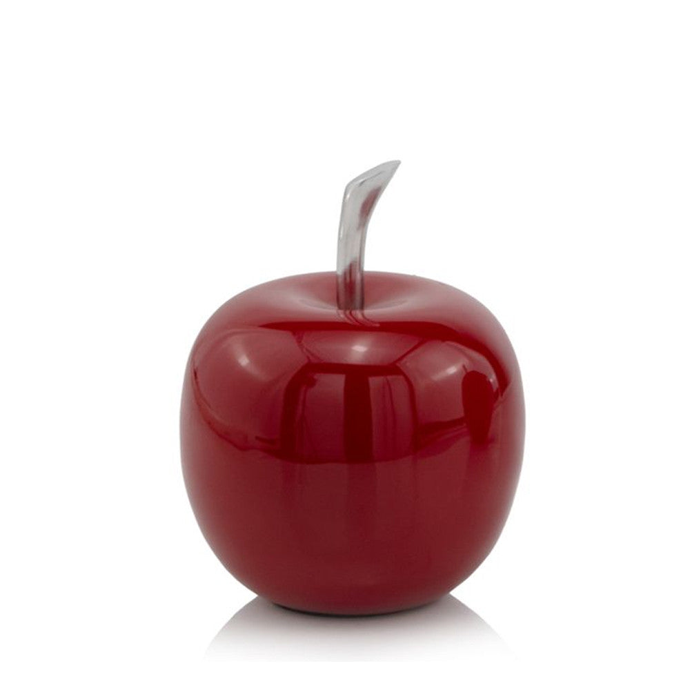 11" Red and Silver Aluminum Decorative Apple