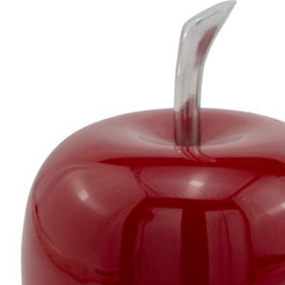 11" Red and Silver Aluminum Decorative Apple