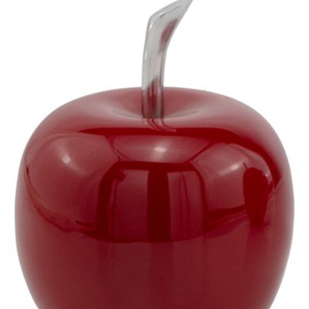 11" Red and Silver Aluminum Decorative Apple