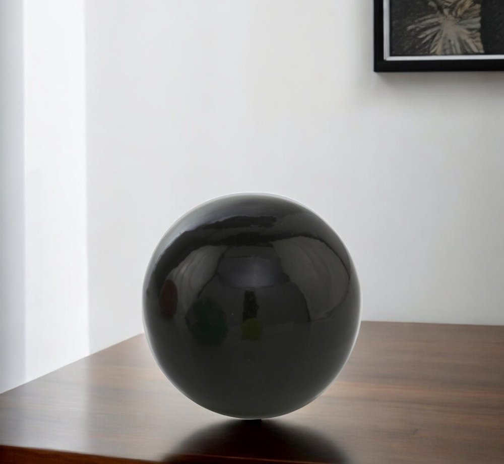 3" Black Enameled Aluminum Decorative Sphere