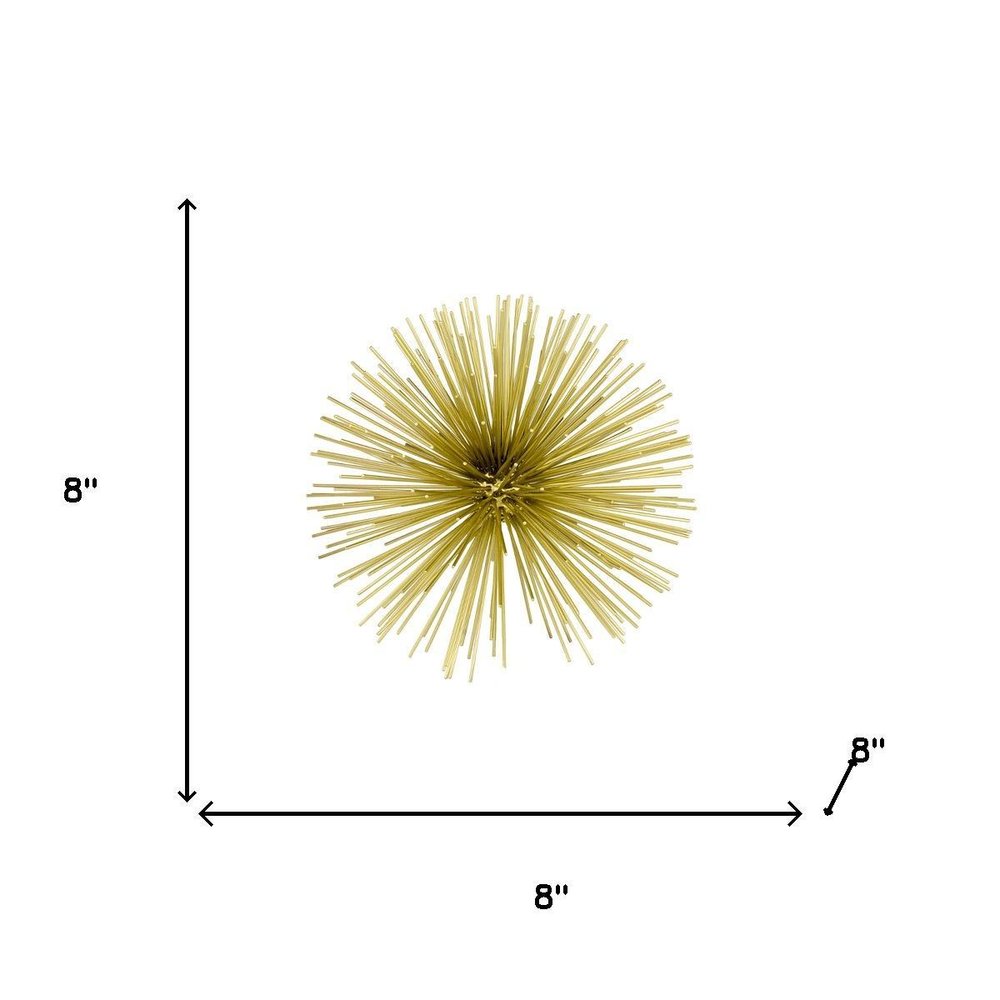 10" Antique Gold Finish Large Urchin Sphere