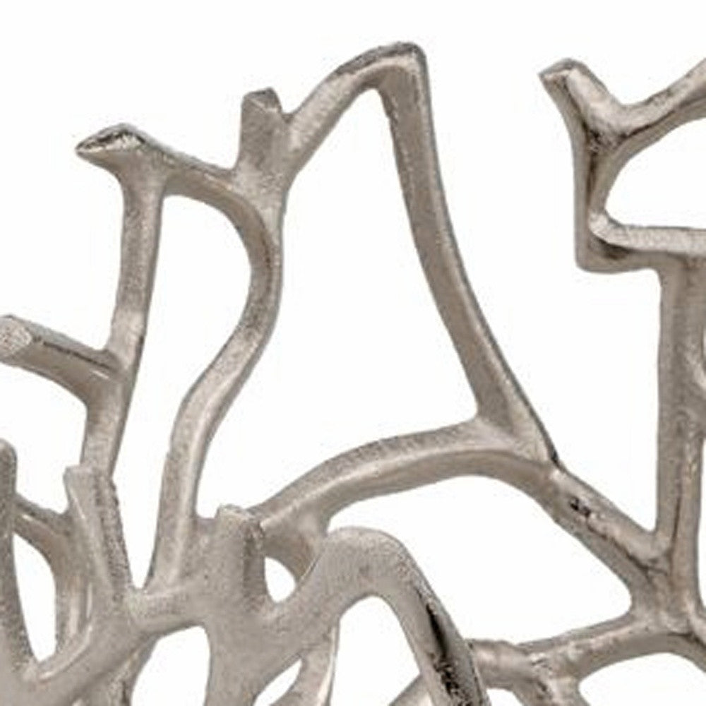 15" Silver Aluminum Twigs Centerpiece Bowl
