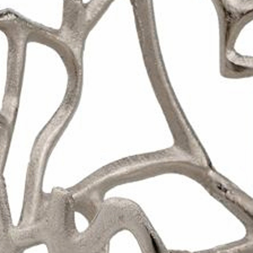 15" Silver Aluminum Twigs Centerpiece Bowl