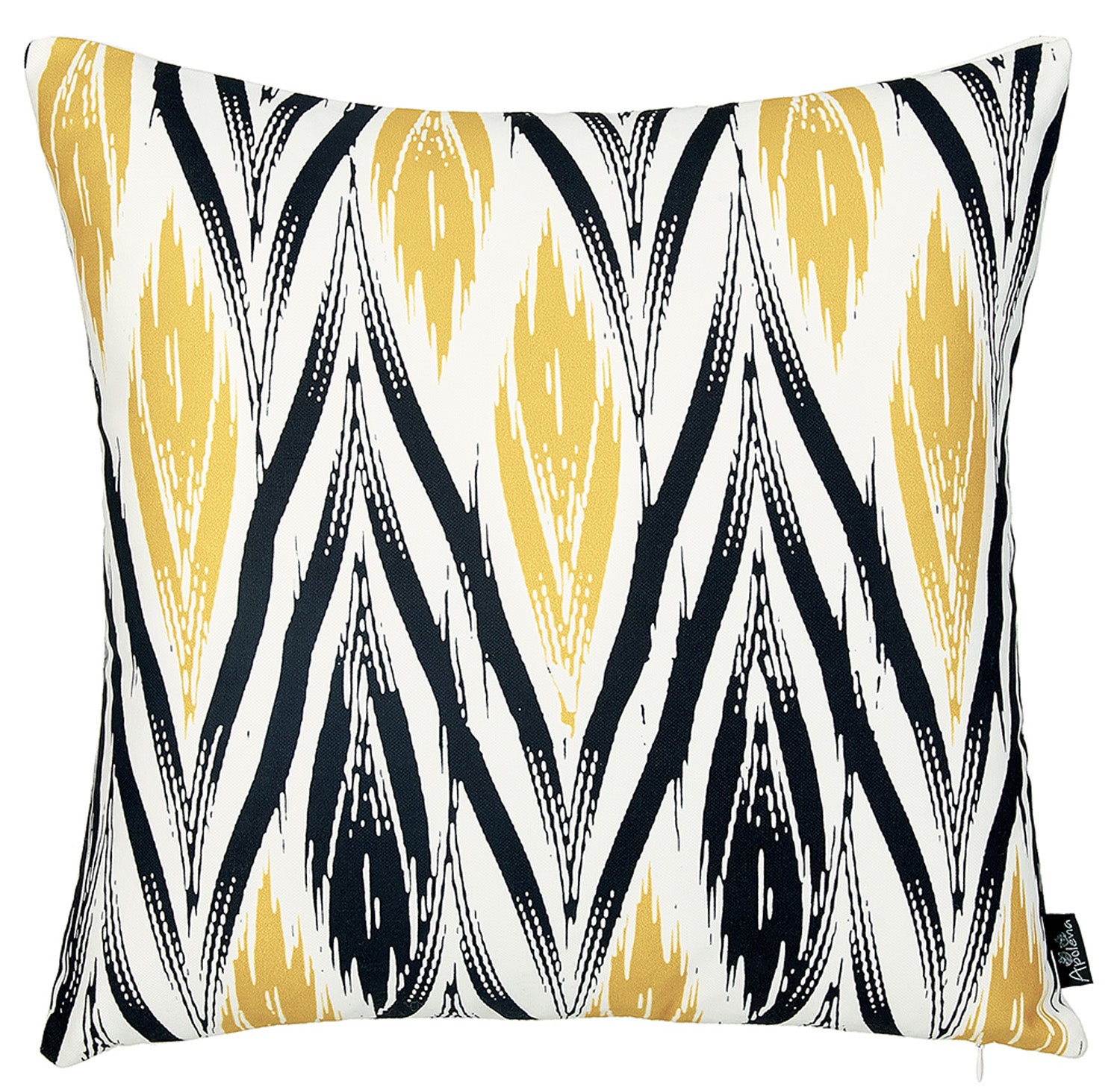 Black And  Yellow Zig Zag Decorative Throw Pillow Cover