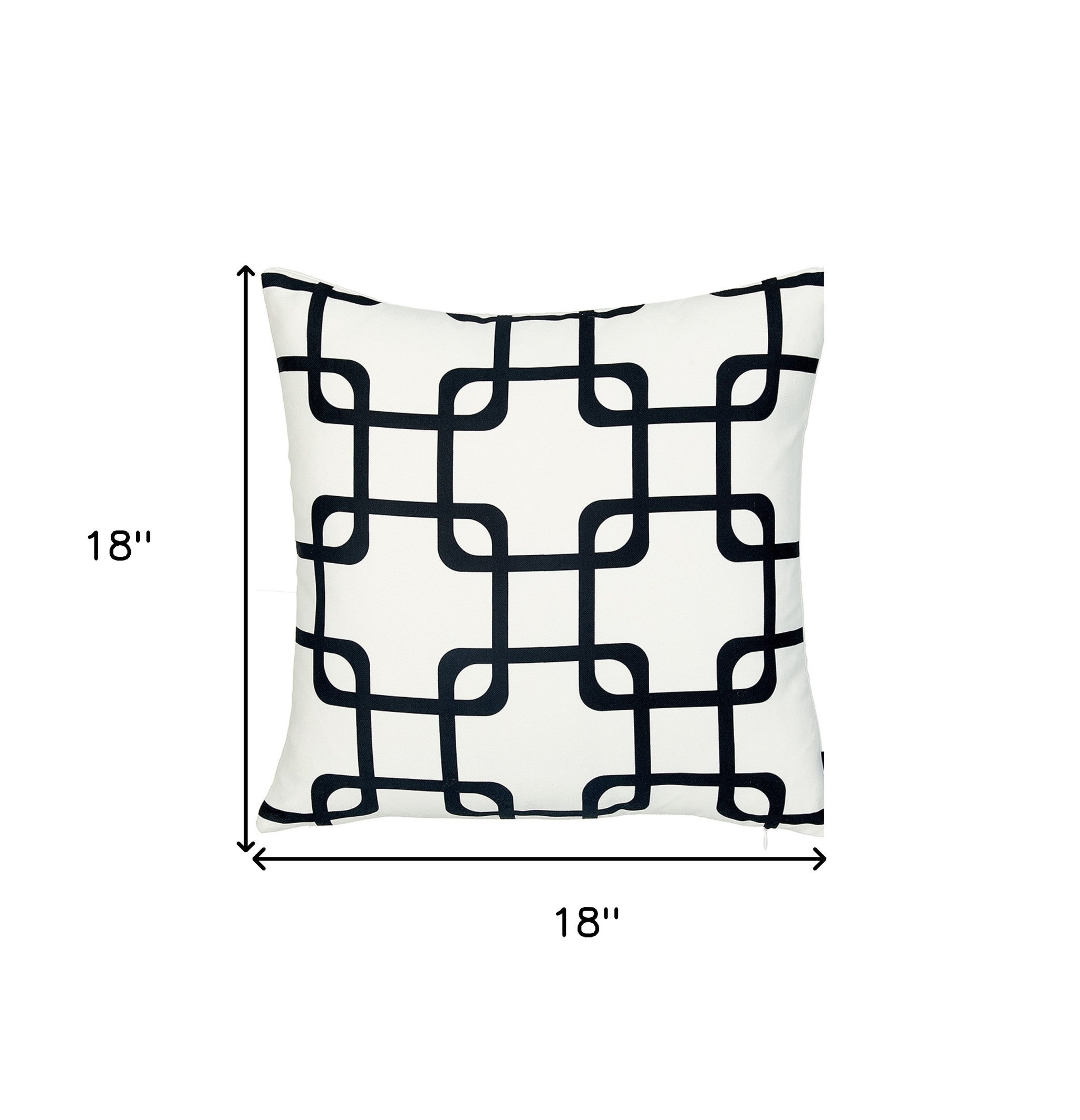Black And White Geometric Squares Decorative Throw Pillow Cover