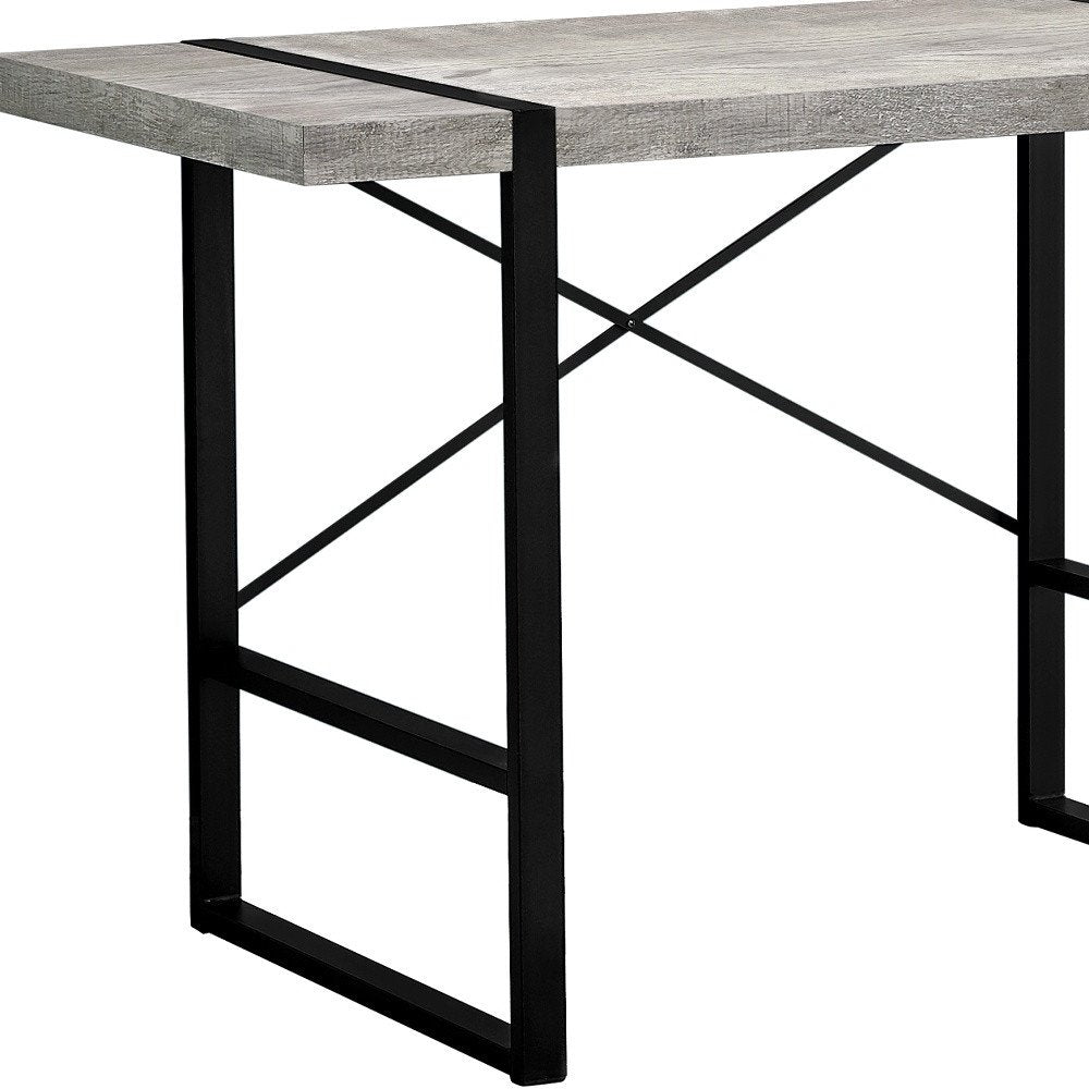 49" Gray and Black Computer Desk
