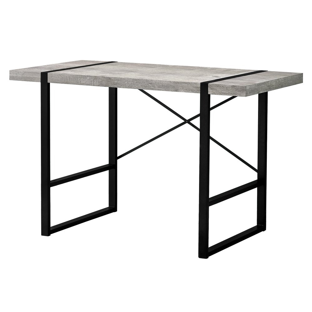 49" Gray and Black Computer Desk