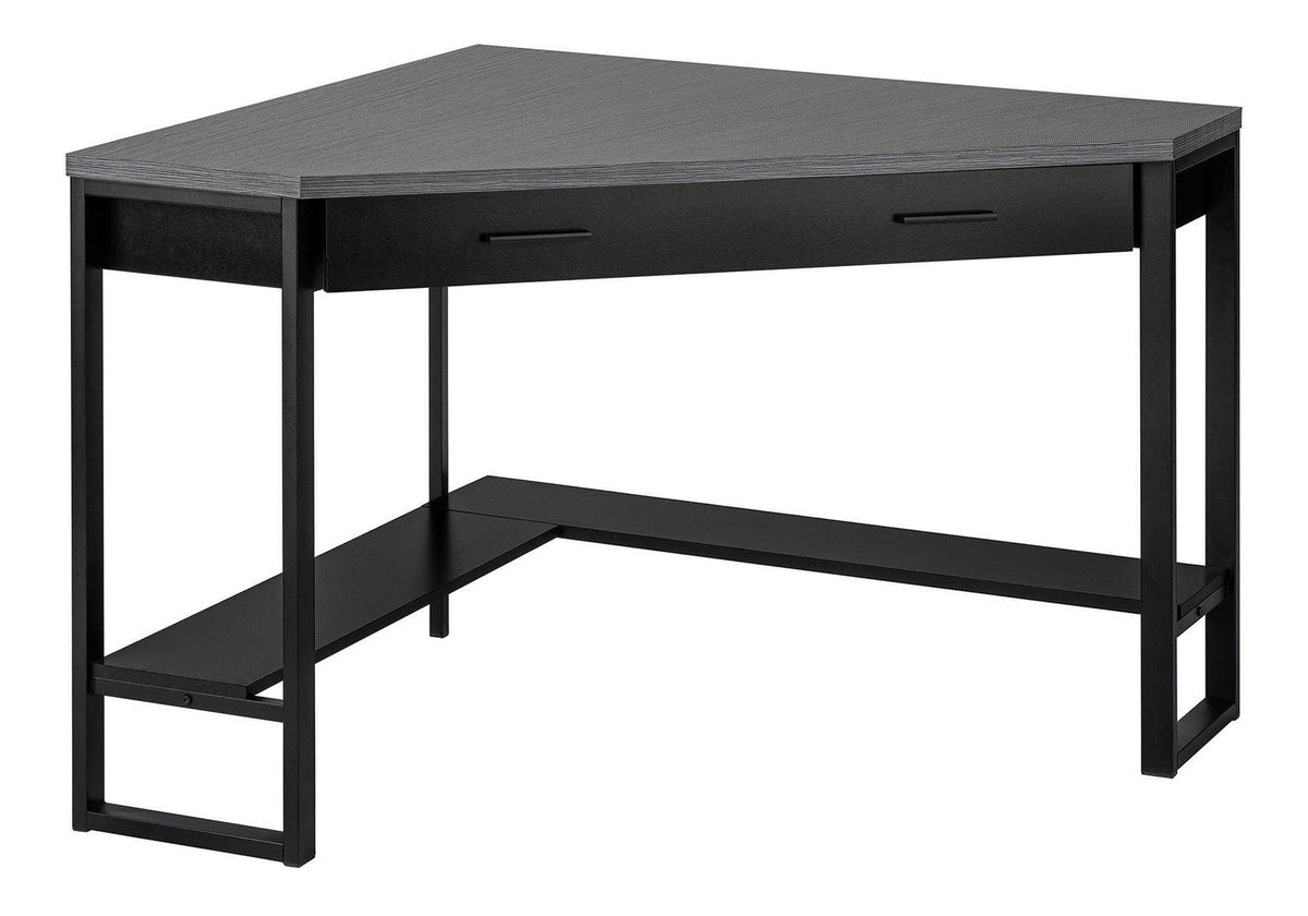 42" Gray and Black Corner Computer Desk