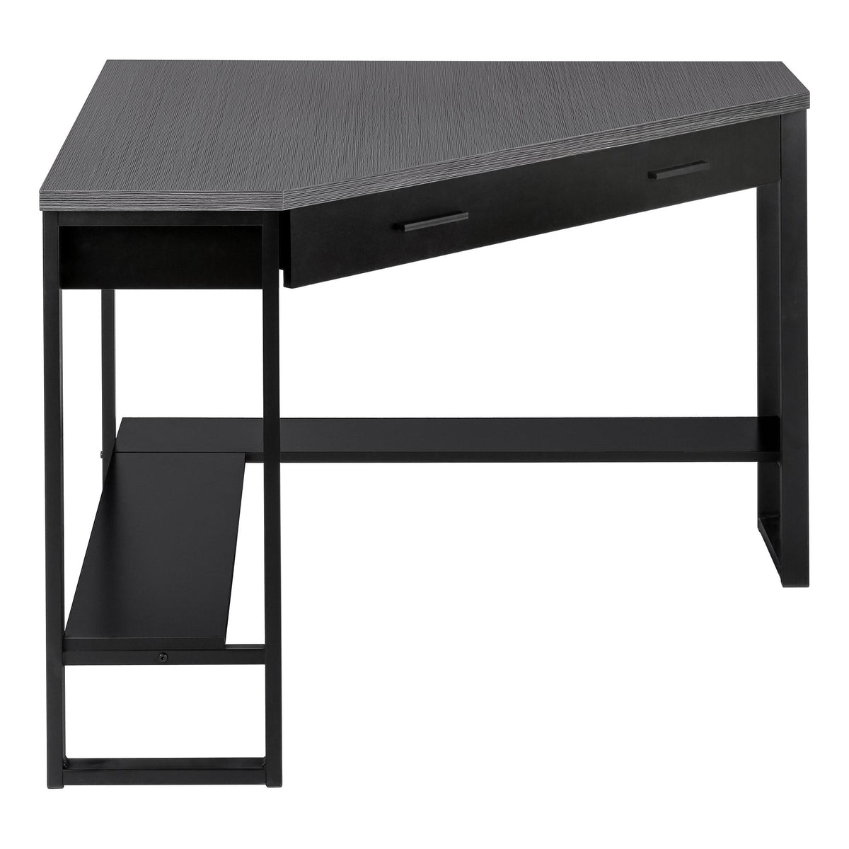 42" Gray and Black Corner Computer Desk