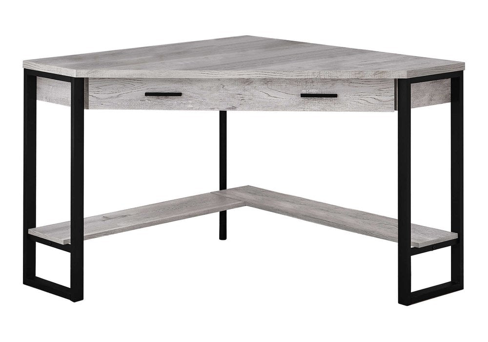 42" Gray and Black Corner Computer Desk