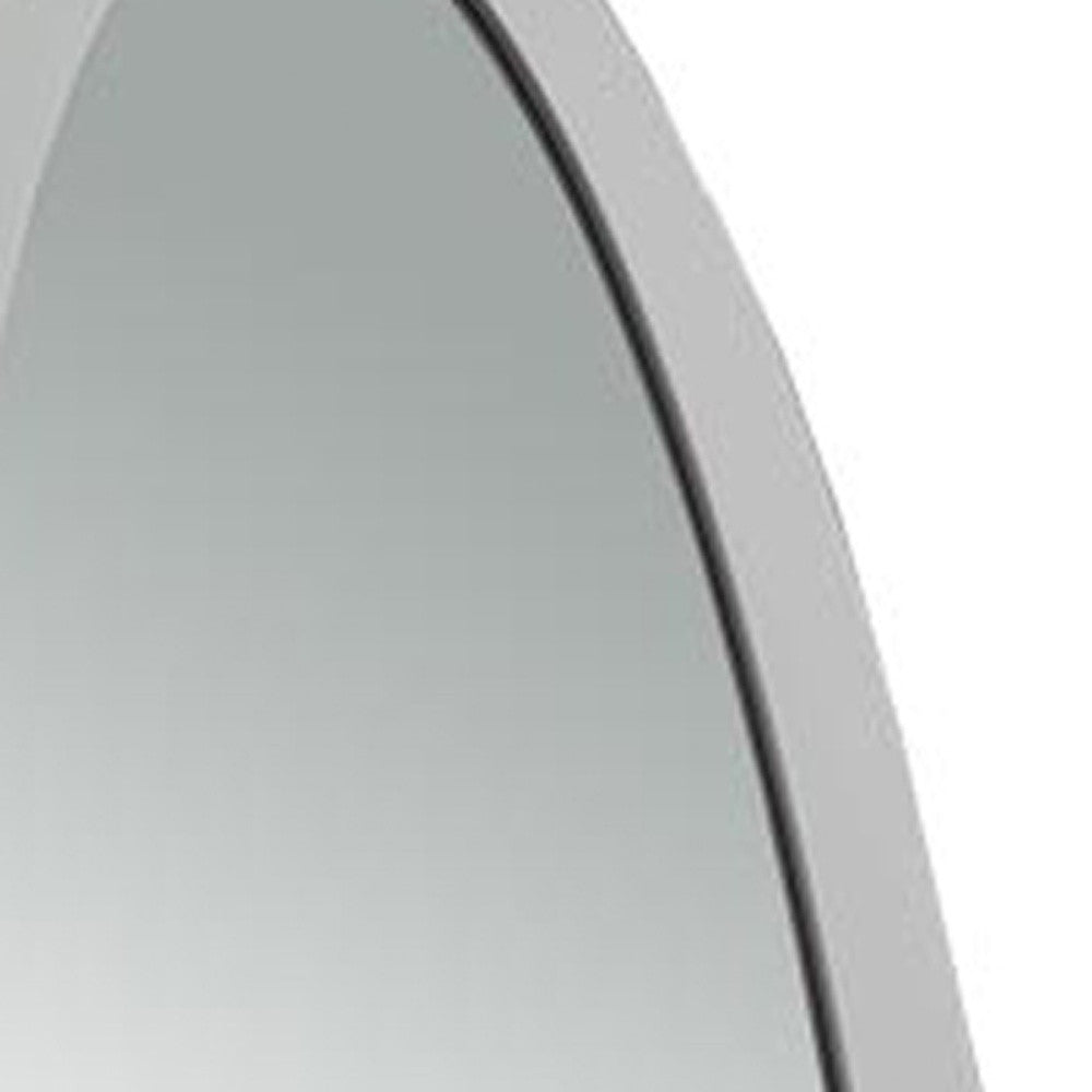 59" Gray Oval Framed Cheval Standing Mirror