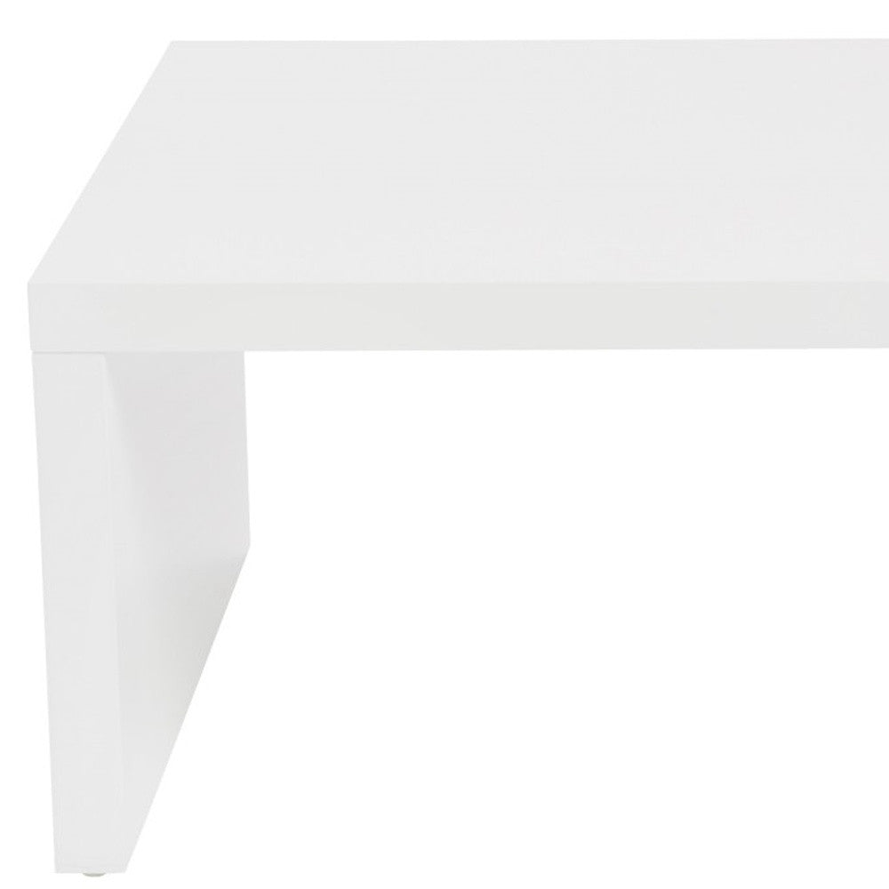 47" White Wood Sled Coffee Table